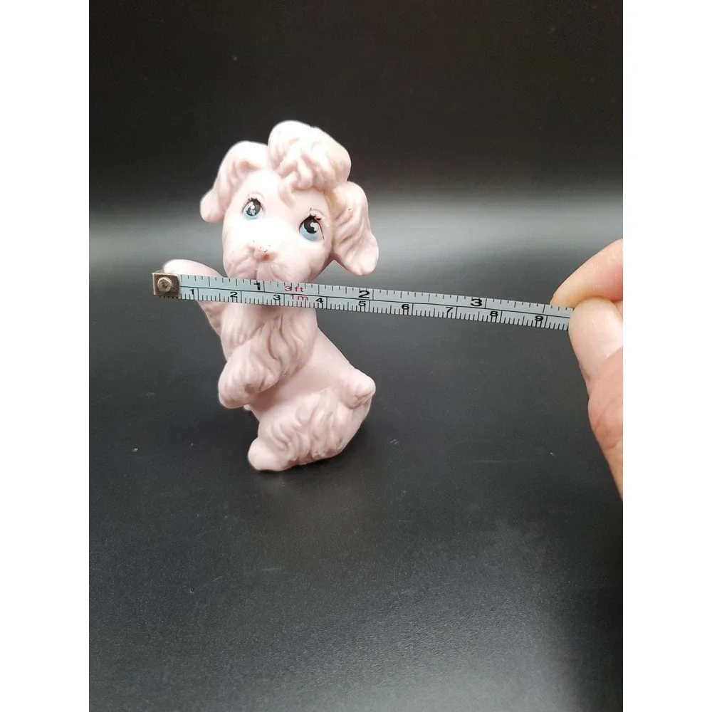1960s Vintage Kelvin Ceramic Poodle Figurine with Blue Eyes